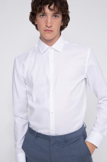 Koszula HUGO Slim Fit Białe Męskie (Pl04730)